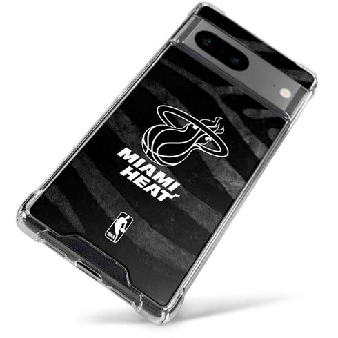 NBA Miami Heat Black Animal Print Google Pixel 7a Clear Case